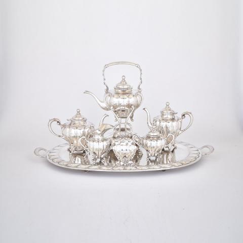 Appraisal: Mexican Silver Tea and Coffee Service Plateria Alameda Juarez mid-