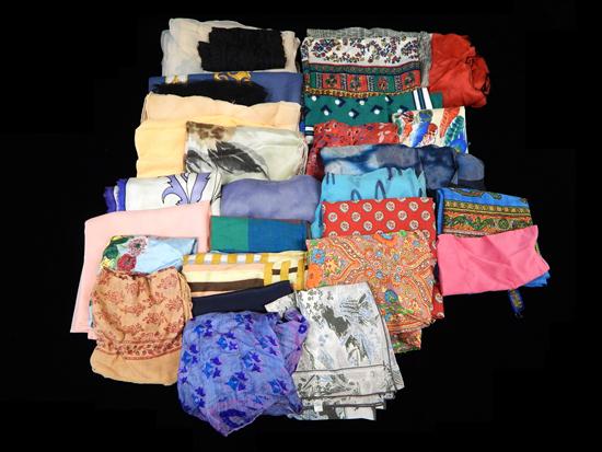 Appraisal: Assortment of men's and women's accessories including scarves handkerchiefs sashes