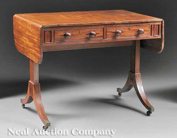 Appraisal: A Good Regency Inlaid Mahogany Sofa Table early th c