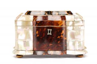 Appraisal: Regency MOP Tortoiseshell Tea Caddy th C English early th