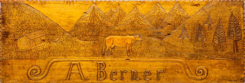 Appraisal: Canadian Carved Wood Sign 'A Berner' Early th Century x