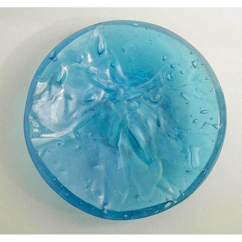 Appraisal: Art Glass Low Bowl Carol Lawton Blue art glass low