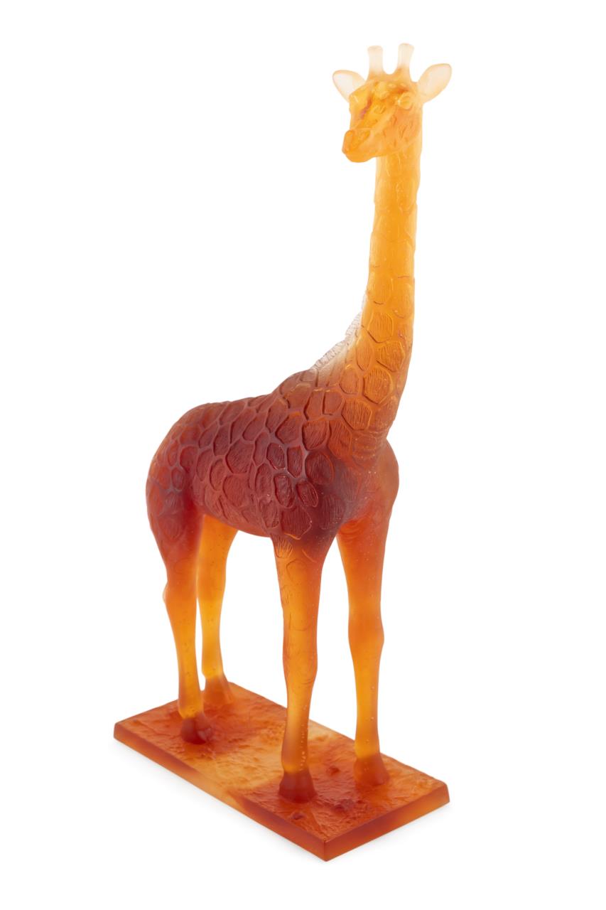 Appraisal: DAUM PATE DE VERRE STANDING GIRAFFE FIGURE Daum pate de