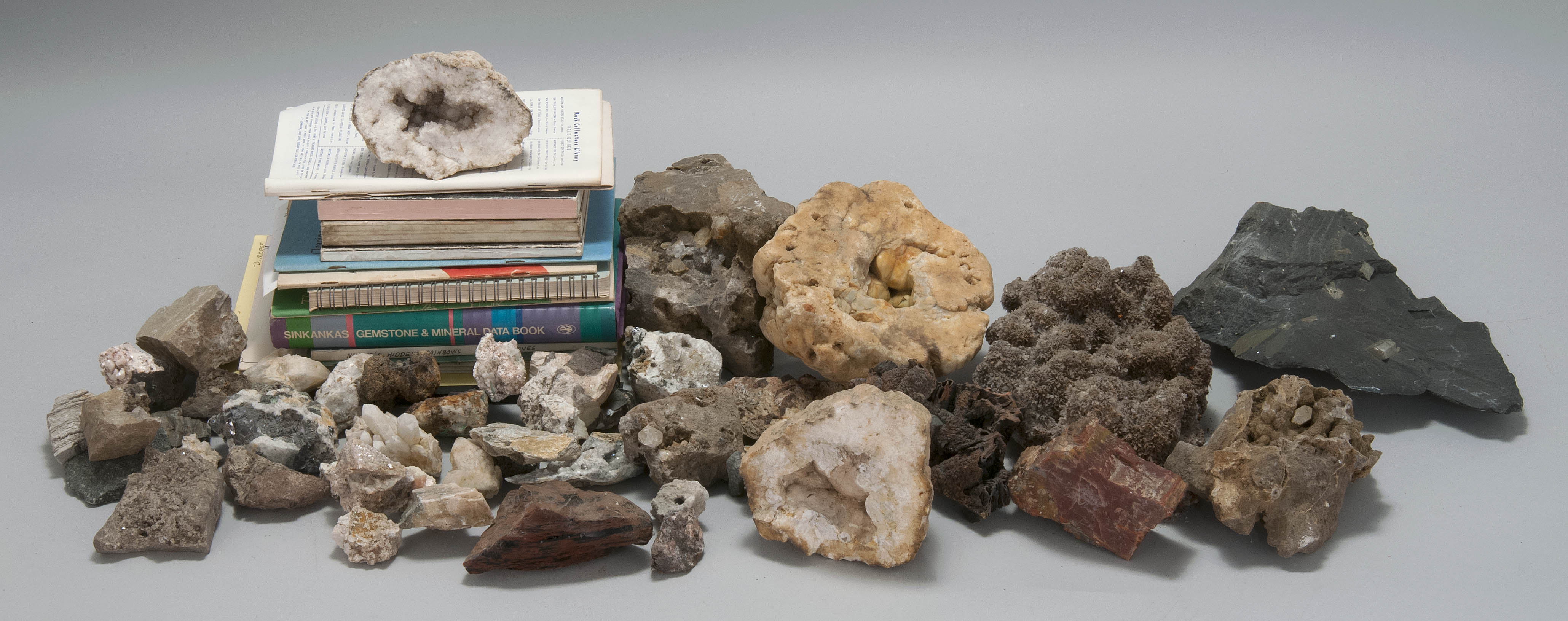 Appraisal: ASSORTED MINERALS AS WELL AS BOOKS AND PAMPHLETS RELATING TO