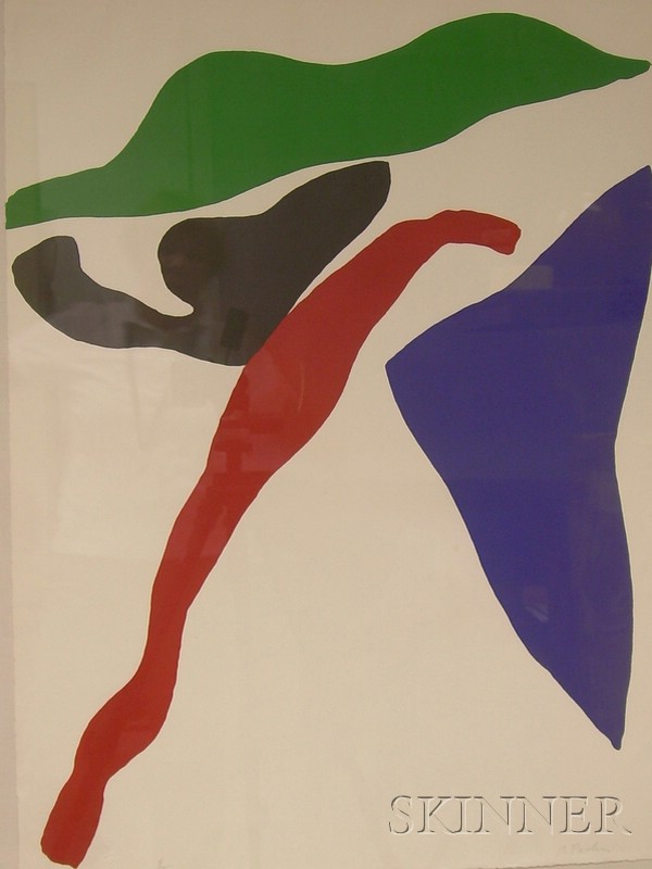 Appraisal: Raymond Parker American - Untitled Abstract Composition Signed R Parker