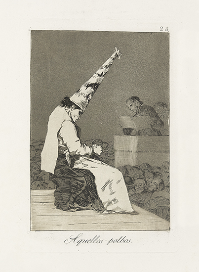 Appraisal: FRANCISCO JOS DE GOYA Three etchings with aquatint from Los