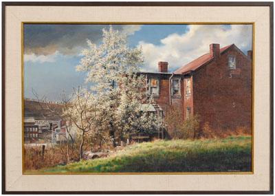 Appraisal: John Carter Shryock painting Asheville North Carolina born blooming tree