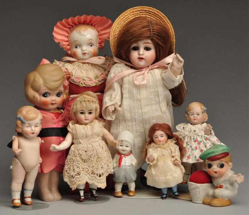 Appraisal: Lot of Bisque and China Dolls Description Kestner all-bisque girl