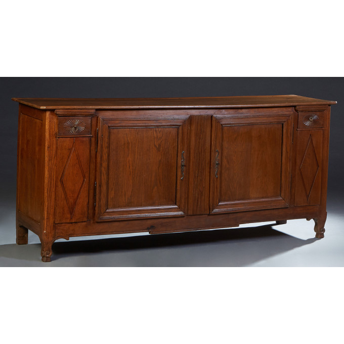 Appraisal: French Provincial Louis XV Style Carved Oak Sideboard th c