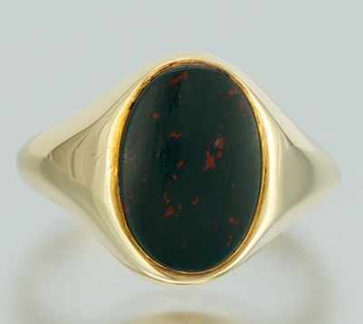 Appraisal: A Gentleman's Bloodstone and Gold Ring k yellow gold ring