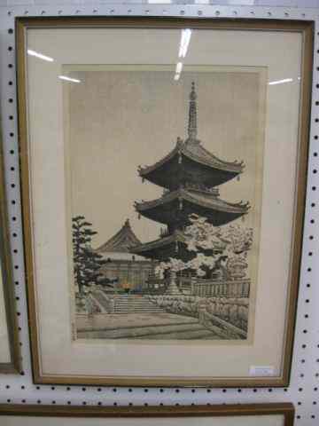 Appraisal: Nisaburo Ito Woodblock Print ''The Paguda of Kiyomizu Temple in