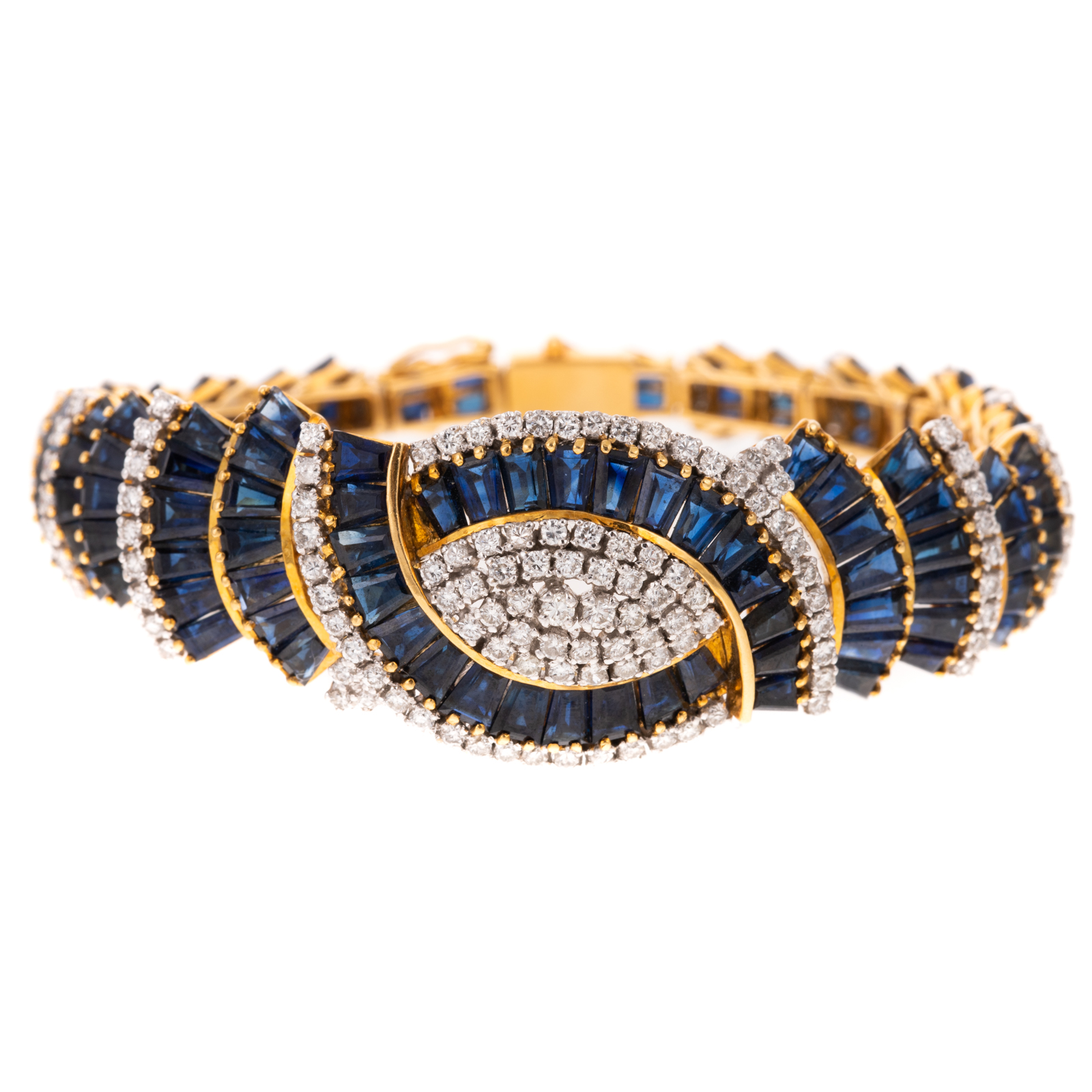 Appraisal: AN IMPRESSIVE SAPPHIRE DIAMOND BRACELET IN K c s K