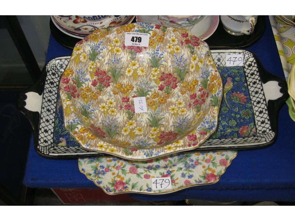 Appraisal: Lot comprising two pieces Royal Winton chintz and a Royal