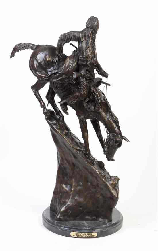 Appraisal: A Bronze Figure after Remington Mountain Man depicting a trapper