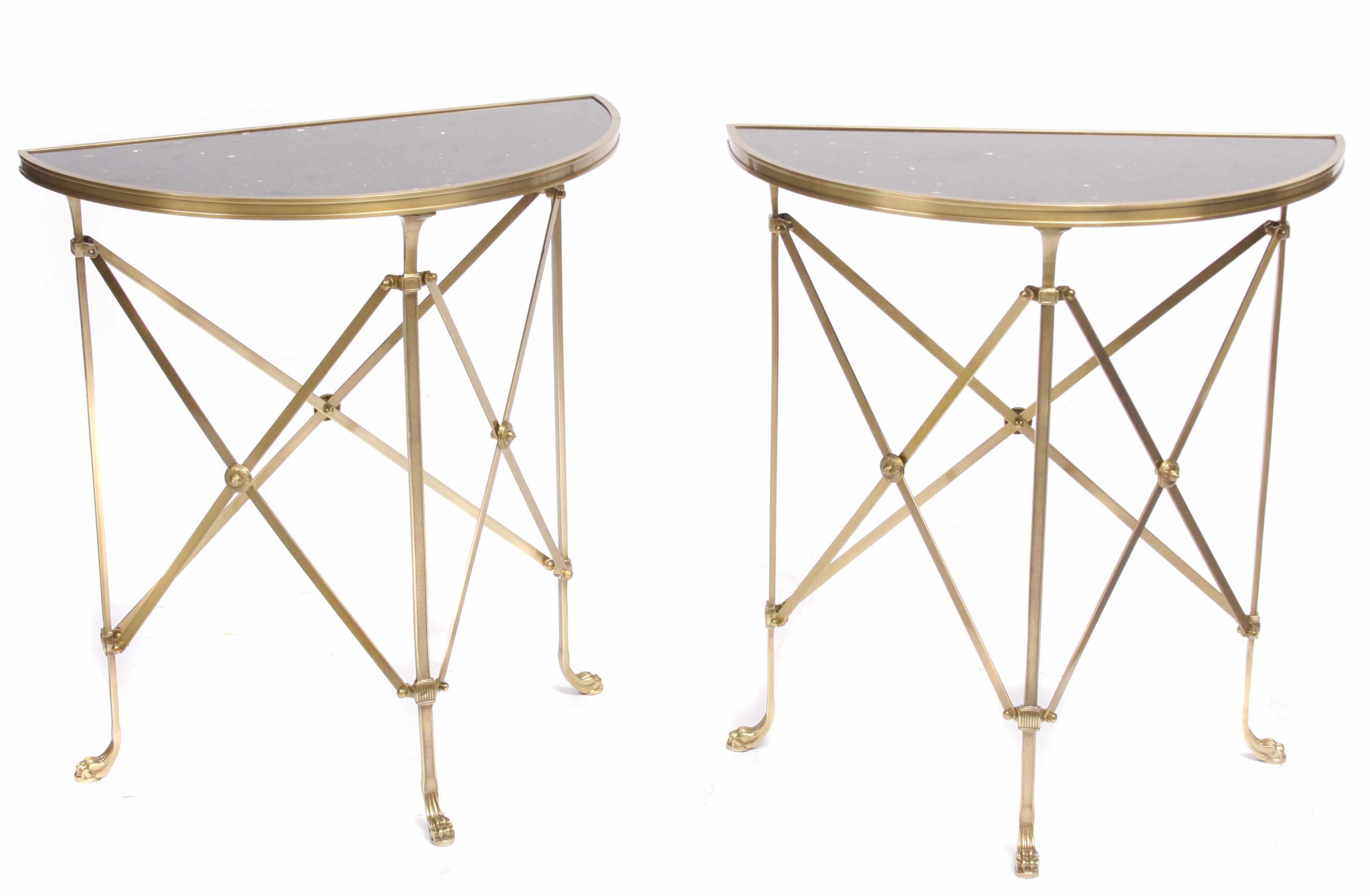 Appraisal: A pair of Neoclassical style gilt metal and granite tables