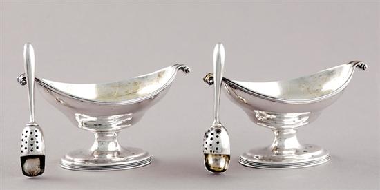 Appraisal: Pair George III silver salts Robert Hennell London dated ovoid