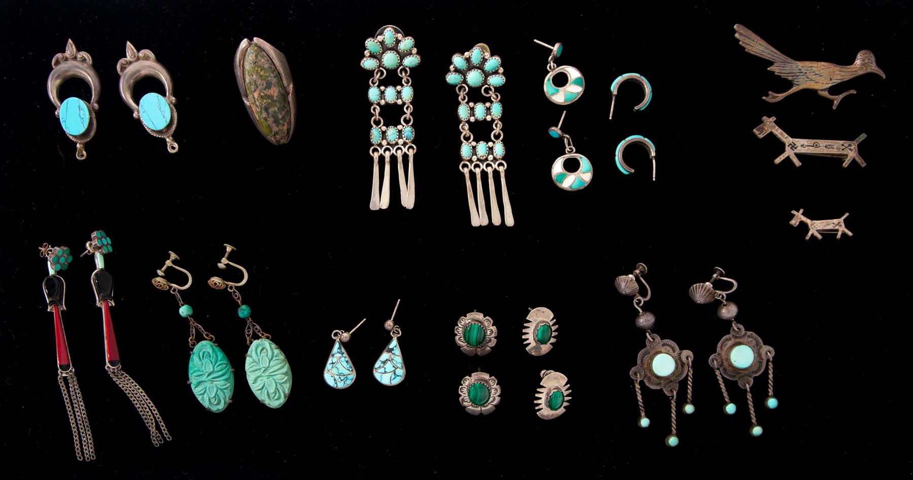 Appraisal: GROUP OF SILVER JEWELRY Native American and American late th