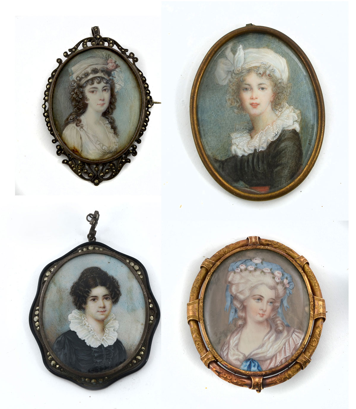 Appraisal: PIECE MINIATURE PAINTING LOT TO INCLUDE th Century Portrait of