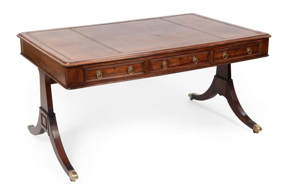 Appraisal: FRENCH-STYLE PARTNER'S DESK EARLY TH CENTURY HEIGHT LENGTH WIDTH FRENCH-STYLE