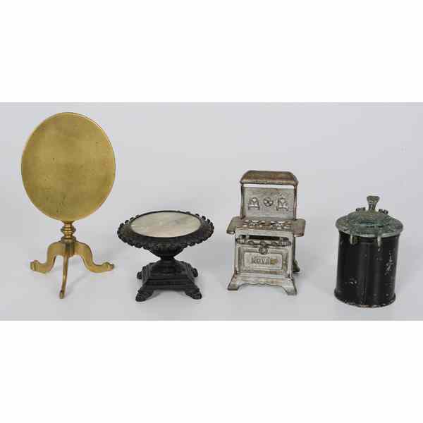 Appraisal: Victorian Miniature Iron and Brass Furniture A group of miniature