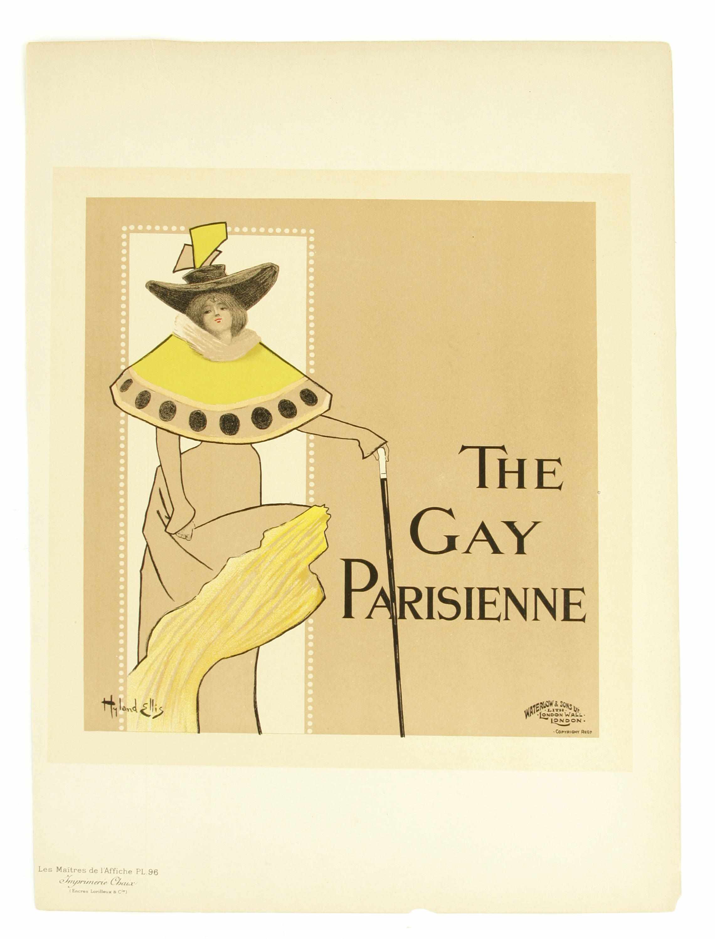 Appraisal: Hyland Ellis th century The Gay Parisienne Pl Lithograph in