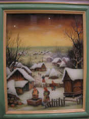 Appraisal: Sava Stojkov b Serbia Oil on glass titled 'Winter in