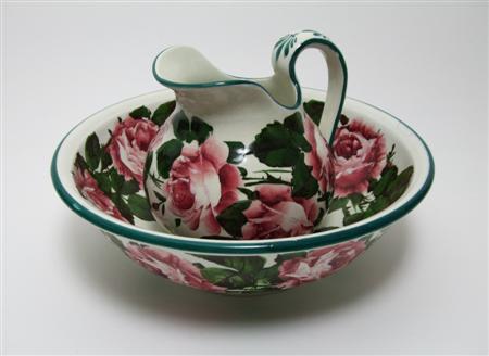 Appraisal: WEMYSS SMALL EWER BASIN CIRCA decorated with cabbage roses impressed