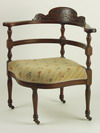 Appraisal: CORNER CHAIR - Early th C mahogany frame corner arm