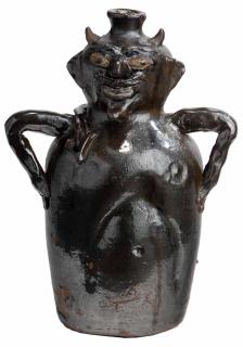 Appraisal: Rare W J Gordy Attributed Figural Devil Jug Cartersville Georgia