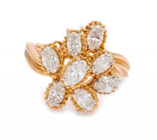 Appraisal: An Karat Yellow Gold Platinum and Diamond Ring dwts An