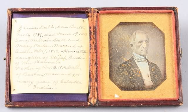 Appraisal: Sixth plate daguerreotype identified as James Dall - father of