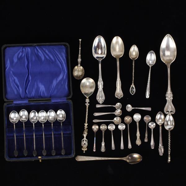 Appraisal: Group of sterling silver spoons demitasse salt etc Towle several