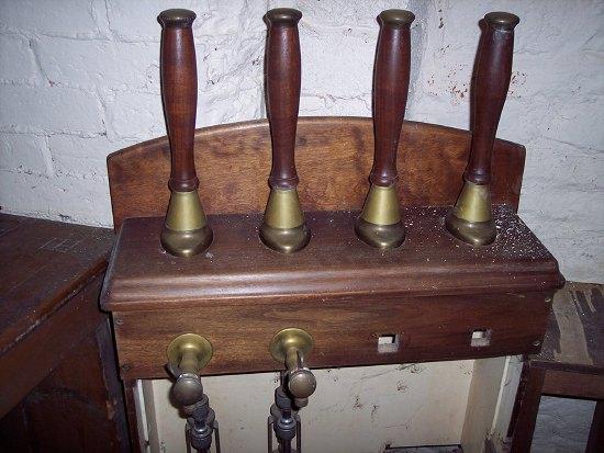 Appraisal: A mahogany unit fitted four beer pumps cm wide and