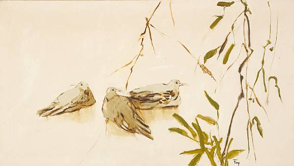 Appraisal: Viola Frey American - Two birds signed 'Frey' lower right