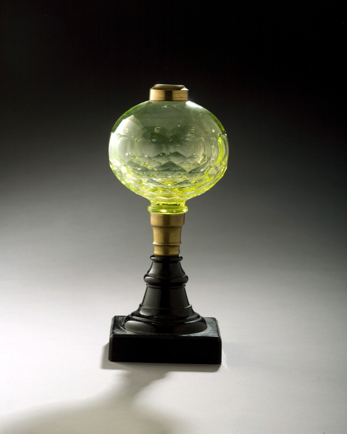 Appraisal: AMERICAN PRESSED LIME GREEN 'HONEYCOMB' LAMP NEW ENGLAND OR MIDWESTERN