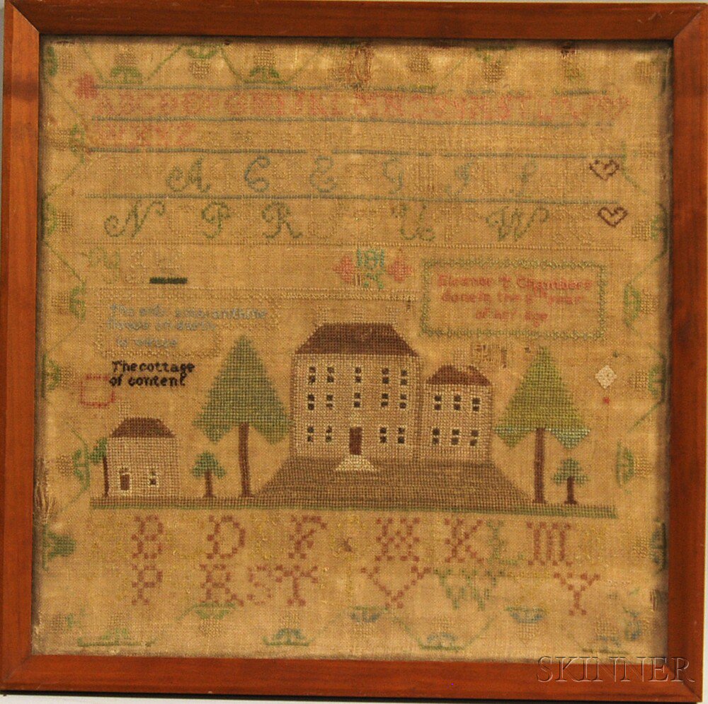 Appraisal: Needlework Sampler Eleanor T Chambers done in the th year