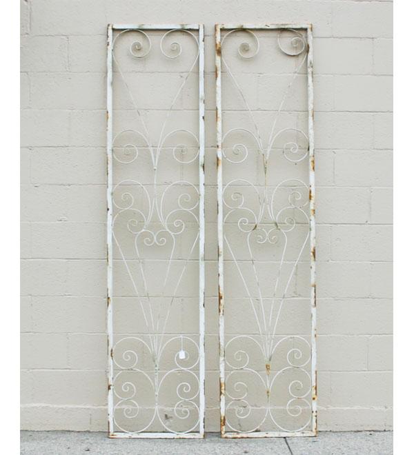 Appraisal: Two architectural iron frames H x W