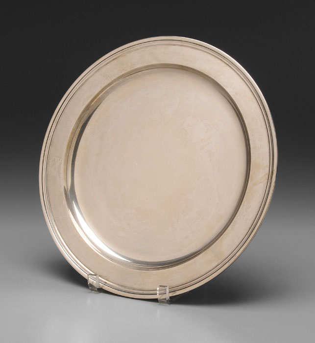 Appraisal: Tiffany Sterling Tray American - round with stepped border marks