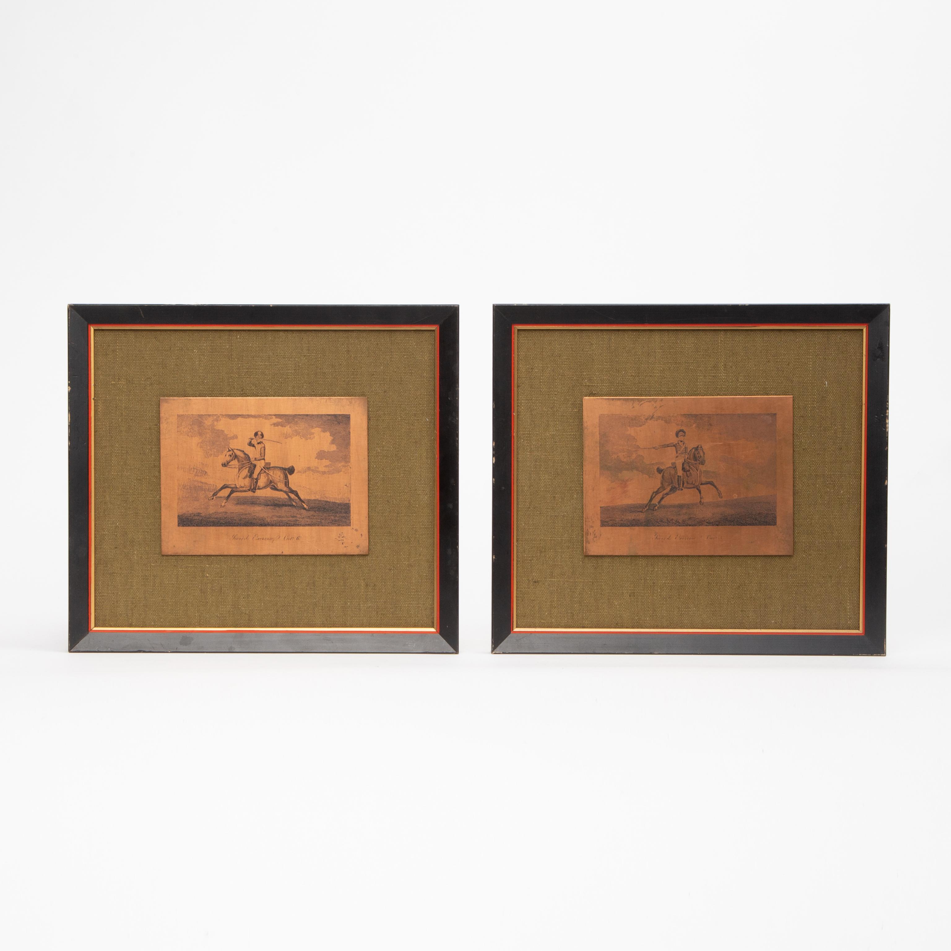 Appraisal: PAIR OF ENGRAVED COPPER PLATES Two copper plates engraved with