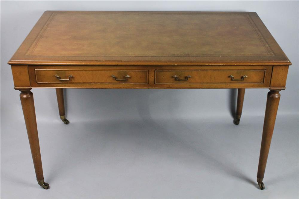 Appraisal: CONTEMPORARY CHINESE CHIPPENDALE STYLE FRUITWOOD DESK rectangular molded top with