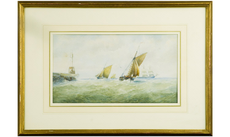 Appraisal: Victorian Seascape Boats in rough seas Watercolour Signed and dated