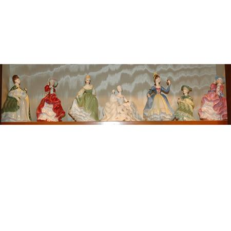 Appraisal: Group of Seven Royal Doulton Porcelain Figures Estimate -