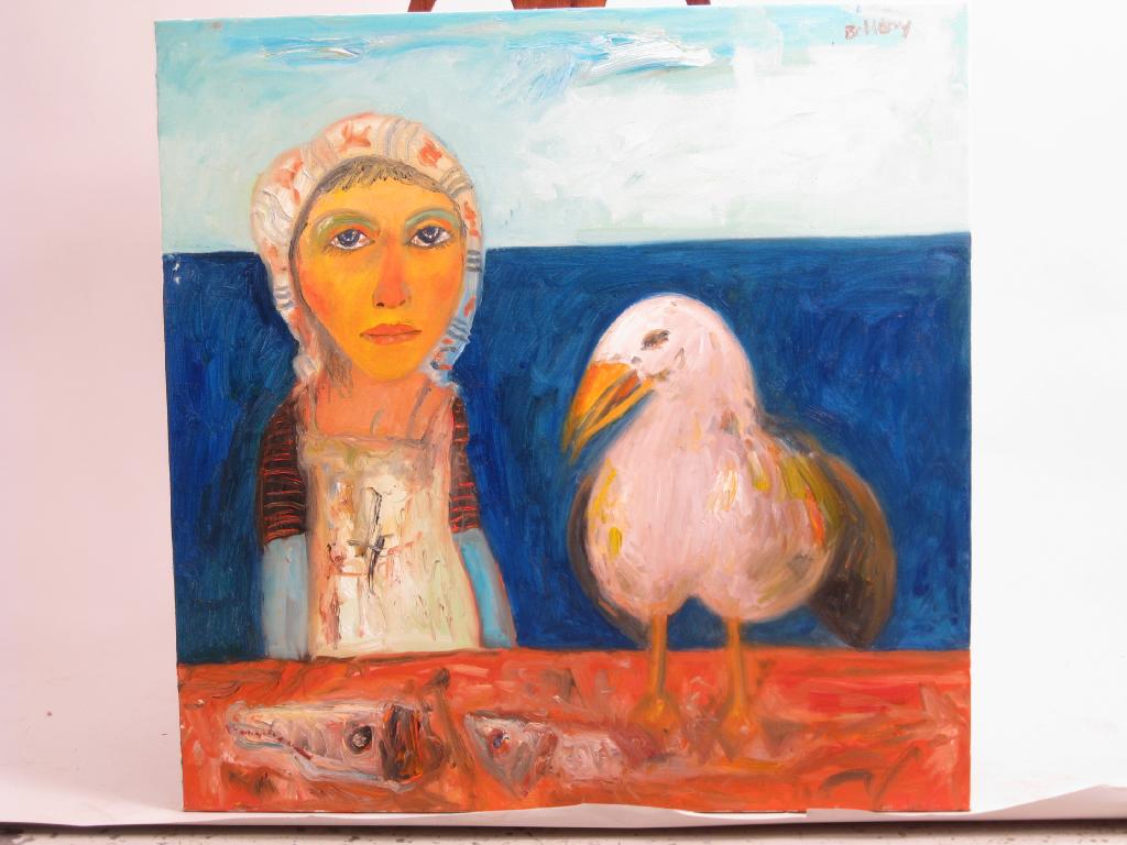 Appraisal: JOHN BELLANY R A b A Fishergirl with Sea Gull