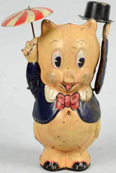 Appraisal: Tin Litho Marx Porky Pig with Top Hat Wind-Up Toy