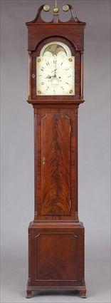 Appraisal: FEDERAL CARVED MAHOGANY LONG CASE CLOCK Leslie and Parry Philadelphia