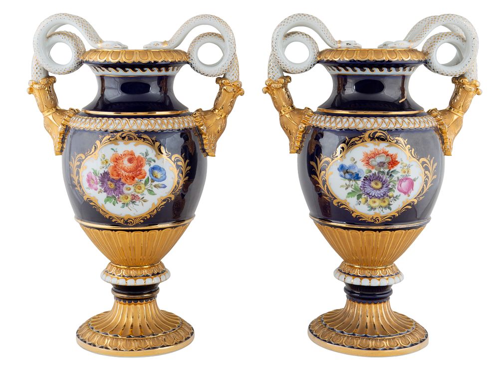 Appraisal: A PAIR OF TH CENTURY MEISSEN PORCELAIN VASES A PAIR