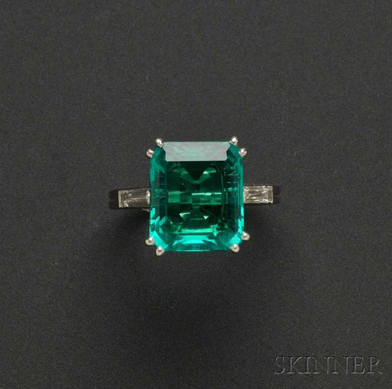 Appraisal: Fine Colombian Emerald Ring Boucheron Paris c s prong-set with