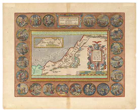 Appraisal: ORTELIUS ABRAHAM Abrahami Patriarchae Peregrinatio et Vita Double-page engraved map