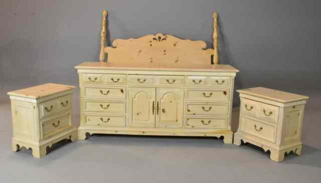 Appraisal: Pcs Stanley Furniture Bedroom SetIncluding a long dresser with nine