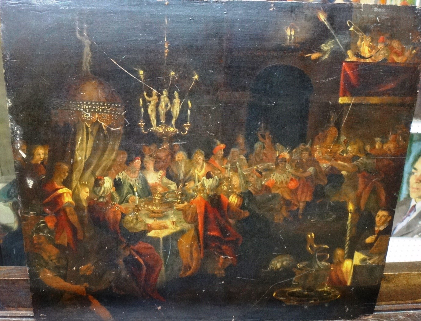 Appraisal: After Frans Francken II Belshazzars Feast oil on panel unframed